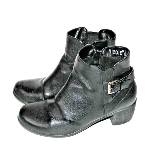 Nicole Shoes - Nicole Women's Heeled Black Ankle Boots Size 9M